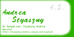 andrea styaszny business card